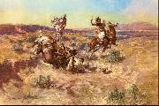 Charles M Russell The Broken Rope oil